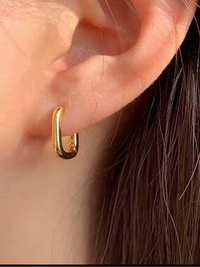 14k Gold-plated S925  Hoop Earring - Sleek Women's Jewelry